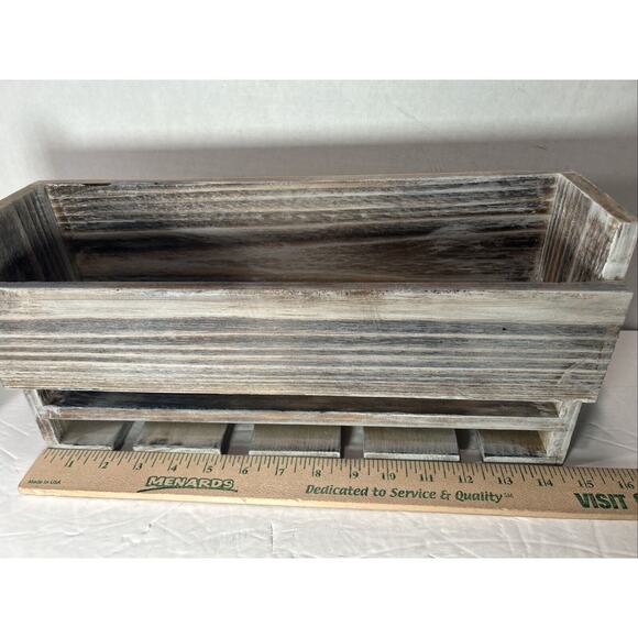 Rustic Gray Wall Mounted Wooden Wine Rack Shelf Holds 4 Bottles 4 Glasses - Picture 2 of 11